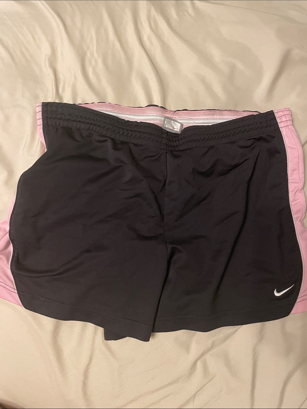 Nike Black Athletic Shorts with Pink Side Panels